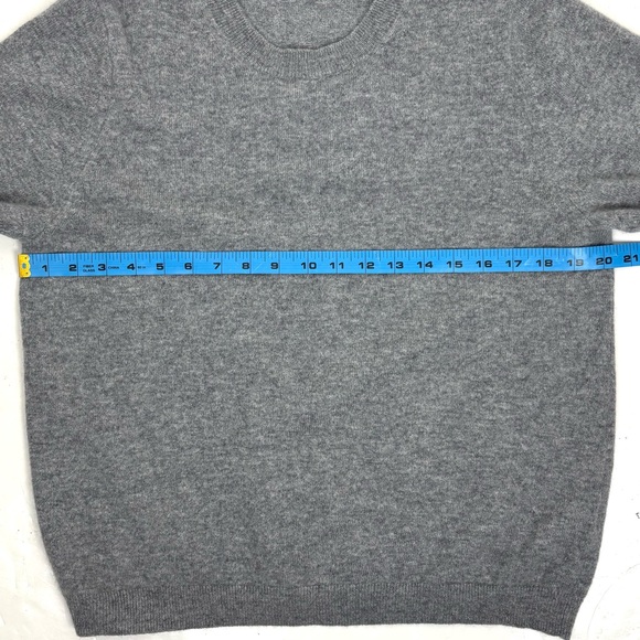 Quince Women XL 100% Cashmere Short Sleeve Sweater Crewneck Gray Quiet Luxury - Picture 7 of 11